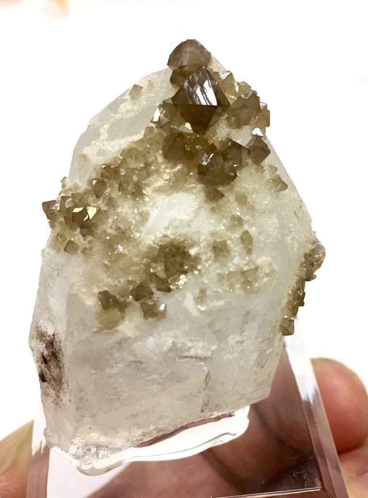 灰重石・水晶/中国ヤオガンシャン鉱山産